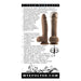 Evolved Full Monty realistic dark silicone dildo with suction base and remote control shown with product features and specifications.
