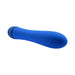 Blue rechargeable vibrator with smooth silicone surface and tapered rounded tip, designed for versatile use.