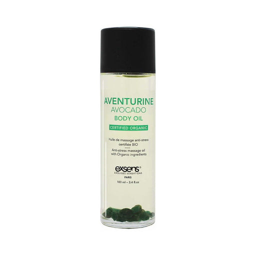 EXSENS of Paris Organic Body Oil w/Stones - Adventurine Avocado 100 ml - SexToy.com
