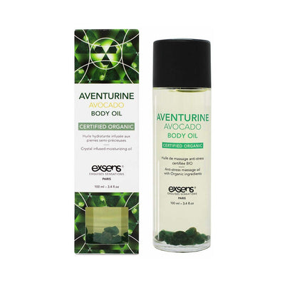EXSENS of Paris Organic Body Oil w/Stones - Adventurine Avocado 100 ml - SexToy.com