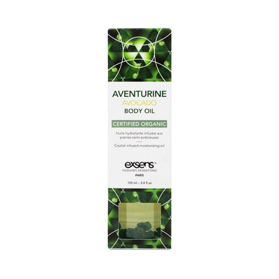EXSENS of Paris Organic Body Oil w/Stones - Adventurine Avocado 100 ml - SexToy.com
