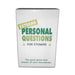 Box of Extreme Personal Questions for Stoners card game with green and gold text on a white background.