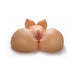 Beige realistic mega masturbator torso with detailed breasts and hips for lifelike pleasure experience.
