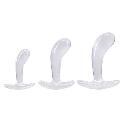 Crystal Jellies Curved Anal Trainer Set Clear