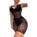 Black Pearl Tiger Stripe Romper Black