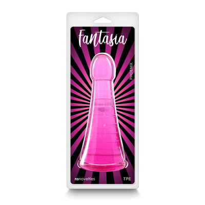 Pink Fantasia Phoenix probe in clear packaging with black and purple starburst background.