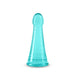 Translucent turquoise tapered probe with rounded tip and textured rings, designed for comfortable and stimulating use.