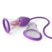 Purple and clear silicone oral and internal stimulator with extra-long hose and two interchangeable suction cups.