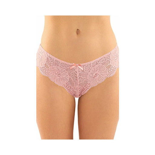 Fantasy Lingerie Bottoms Up Poppy Crotchless Floral Lace Panty - SexToy.com