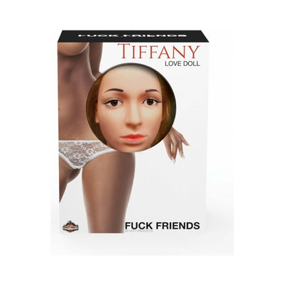 Packaging of Tiffany Love Doll featuring a close-up of the doll's face and a partial view of a female figure in white lace underwear.
