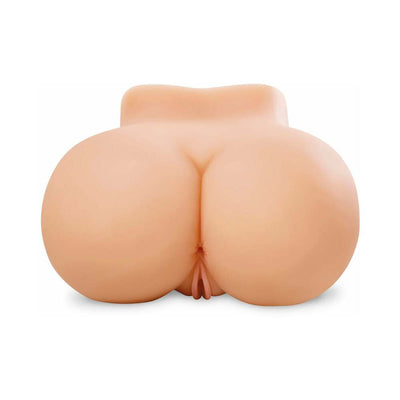 Beige petite dual-entry realistic masturbator torso with detailed skin texture and rounded curves.