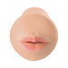 Compact oral stroker toy with lifelike lips in soft, flesh-toned material for realistic sensation and discreet use.