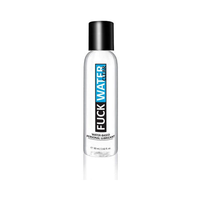 Clear 2 oz bottle of F*ck Water Clear H2O water-based personal lubricant with black cap and bold label.