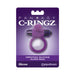 Purple vibrating silicone super ring in clear retail packaging with Fantasy C-Ringz branding on a purple background.