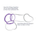 Diagram showing three purple silicone rings positioned on a simplified outline of male anatomy for customizable fit and comfort.