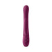 Sleek purple silicone rabbit vibrator with ergonomic design and control buttons on the base for adjustable settings.