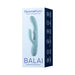 Femme Funn Balai side to side swaying rabbit vibrator in light blue with control buttons, shown in product packaging.