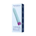 Femme Funn Densa Bullet vibrator in light blue with purple base shown on product packaging box.