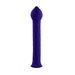 Purple textured silicone wand with pointed tip and slim ergonomic design for targeted stimulation.