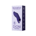 Femme Funn Dioni wearable finger vibrator in dark purple shown in its packaging box with product features.
