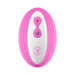 Pink and white wireless remote control for Femme Funn Ossia wearable vibrator with power and boost buttons.