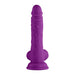 Purple Turbo Baller 2.0 vibrator with realistic texture and suction base, standing upright on a white background.