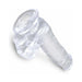 Clear silicone sleeve designed to fit over a bullet vibrator, shaped to mimic a tongue for enhanced sensation.