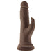 Realistic dark brown Turbo Rabbit vibrator with dual stimulating heads and suction base.