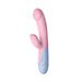 Pink and blue Femme Funn Ffix Rabbit vibrator with dual stimulation design and easy-to-use control buttons.