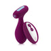 Purple Femme Funn PLUA Plug with ergonomic shape and matching wireless remote control on white background