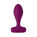 Purple silicone Femme Funn PLUA plug with a smooth, tapered shape and a wide base for comfortable use.