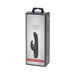 Packaging box of Fifty Shades of Grey Greedy Girl Slimline Rabbit Vibrator in black with product image and branding.