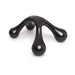 Black ergonomic body massager with four smooth rounded points for targeted muscle relief and relaxation.