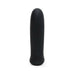 Black ribbed bullet vibrator with rounded tip and Fifty Shades of Grey logo on base, sleek silicone finish.