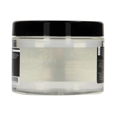 Clear jar of Fist It Extra Thick Rainbow water-based lubricant with black screw-on lid.