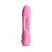 Pink silicone G-Flick G-Spot vibrator with a flicking arm and ergonomic design, shown upright on a white background.