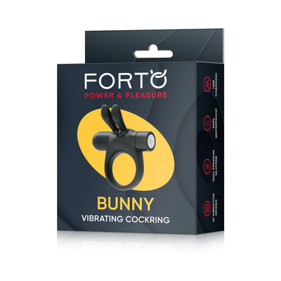 Forto Bunny Vibrating Cockring Black - SexToy.com