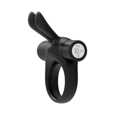 Forto Bunny Vibrating Cockring Black - SexToy.com