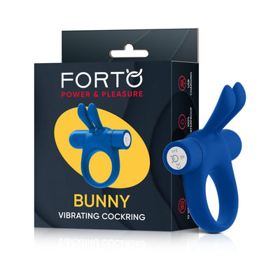 Forto Bunny Vibrating Cockring Black