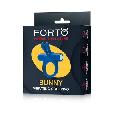 Forto Bunny Vibrating Cockring Black