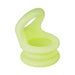 Translucent light green silicone balls stretcher ring with a smooth, flexible design.