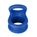 Blue flexible silicone balls stretcher with contoured design and smooth finish.