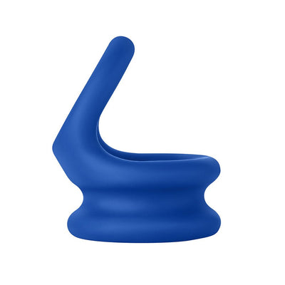 Blue flexible liquid silicone balls stretcher with ergonomic design and smooth texture.