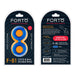 Packaging of Forto F-81 double ring in blue liquid silicone, showing front and back with usage instructions and product details.