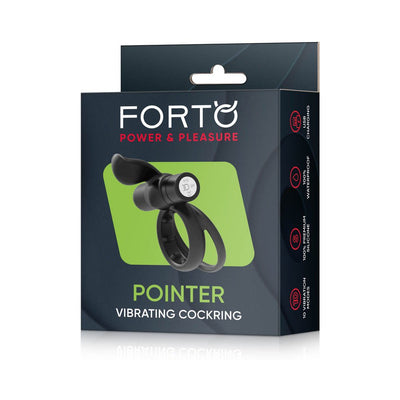 Forto Pointer Vibrating Cockring Black - SexToy.com