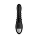Black ribbed vibrating massager with ergonomic handle and control buttons, designed for targeted stimulation.