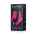 Packaging of Forto Ribbed Pro Vibrating Massager in black with ergonomic, ribbed design and control buttons.