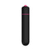 Compact black power bullet vibrator with pink accents and smooth rounded tip, featuring 10-speed settings.