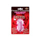 Packaging of Frisky Fingers light-up vibrating finger bullet in pink with textured surface and promotional text on red background.