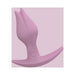 Pink tulip-shaped silicone plug with asymmetrical base for comfortable wear and targeted stimulation by Fun Factory.